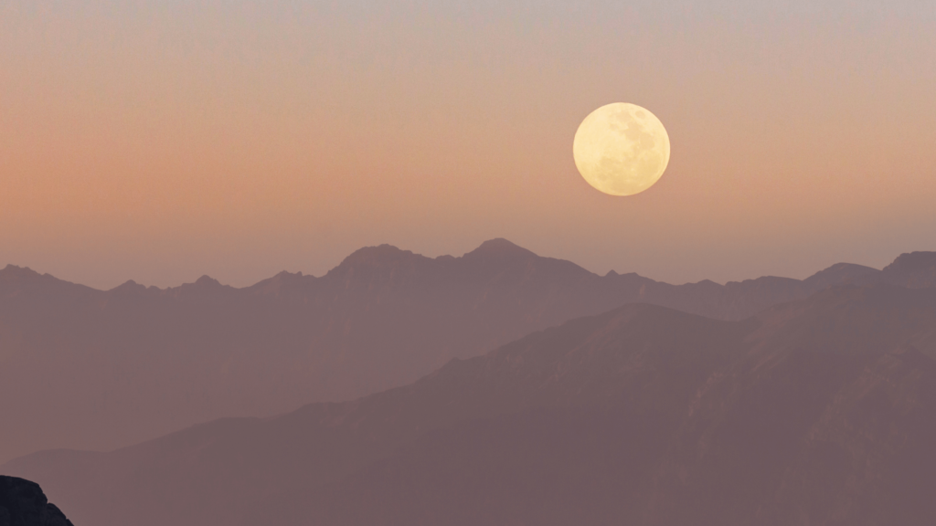sunset over a mountainscape
