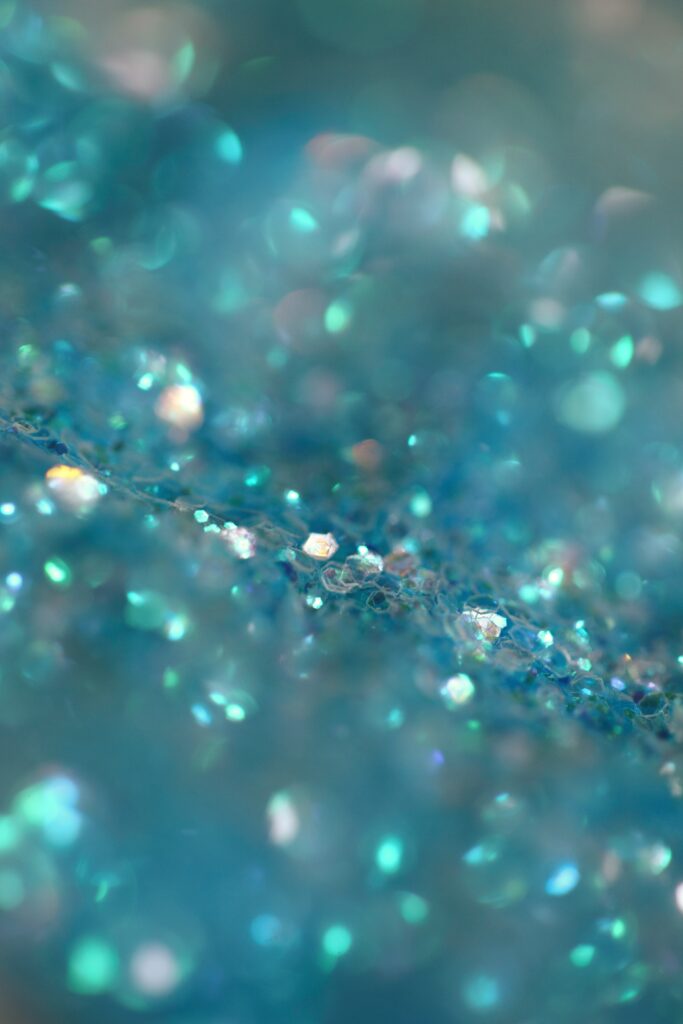 close up of blue and white sparkles