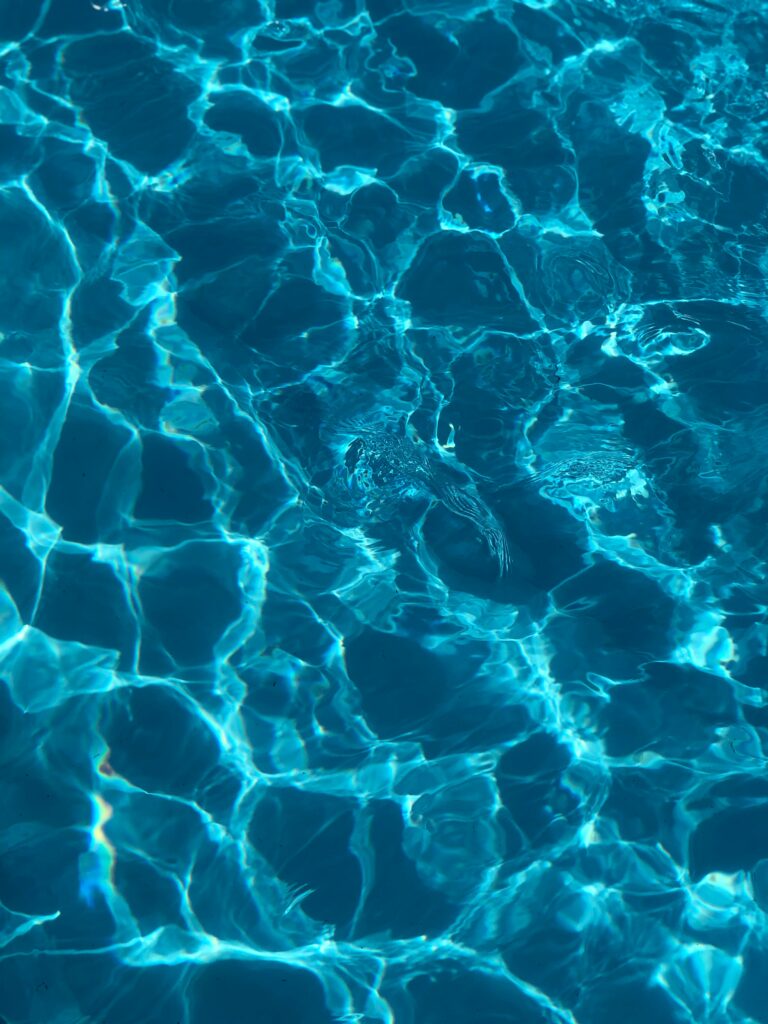 close up of blue water